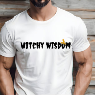 Hexchy Wisdom halloween hat schwarze Typografie T-Shirt