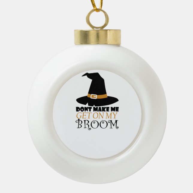 Hexe an Halloween Keramik Kugel-Ornament (Vorderseite)