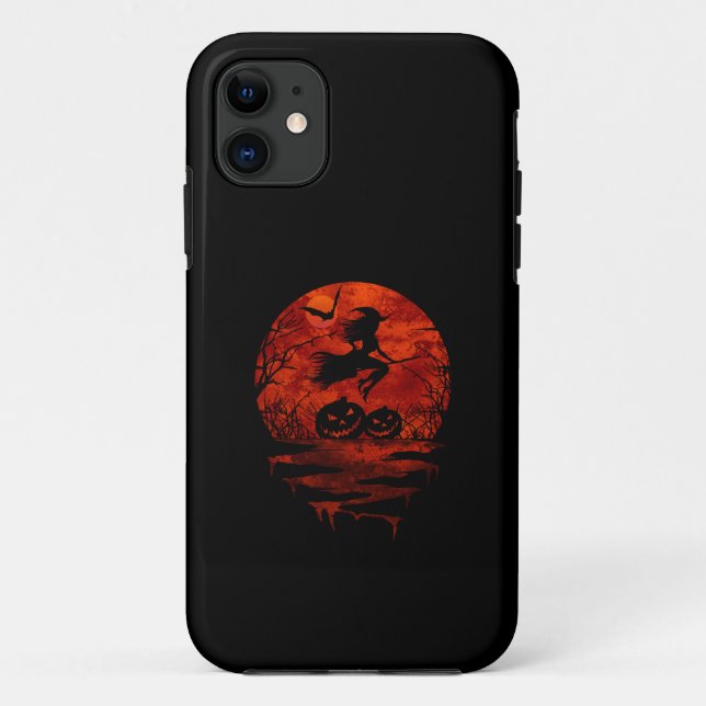 HEXE AUF BESEN ROTER MOND Case-Mate iPhone HÜLLE (Rückseite)