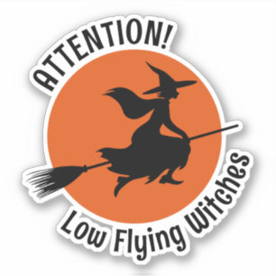Hexe auf Broom Aufkleber