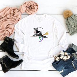 Hexe auf Broom Halloween-Shirt T-Shirt