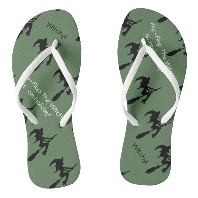 Hexe auf Broomstick Flip Flops (Fußbett)
