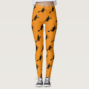 Hexe auf Broomstick Halloween Leggings