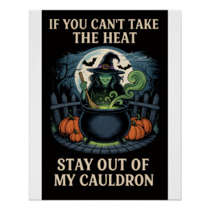 Hexe auf dem Cauldron-Poster Poster