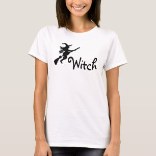 Hexe auf einer Broom-Silhouette Hexe-Shirt T-Shirt