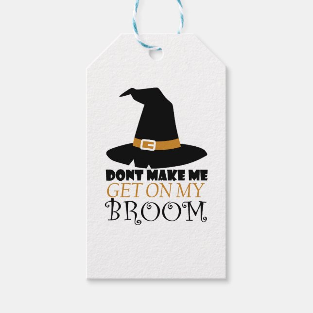 Hexe auf Halloween Geschenkanhänger (Vorderseite)