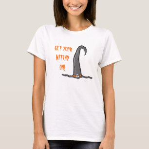 Hexe auf Hexenhut Halloween T-Shirt