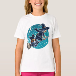 Hexe auf Rädern: Halloween-Magie mit einer Moderne T-Shirt