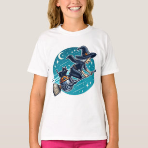 Hexe auf Rädern: Halloween-Magie mit einer Moderne T-Shirt