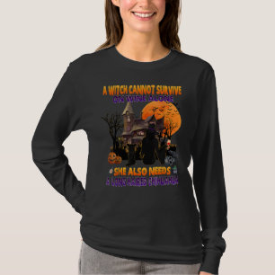 Hexe auf Wein braucht sie ein Chihuahua-Hund Hallo T-Shirt