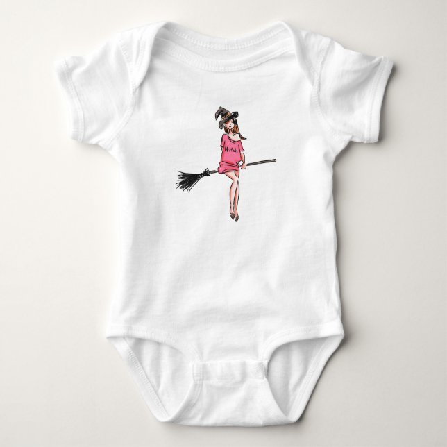 Hexe Baby Strampler (Vorderseite)