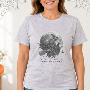 Hexe bei Nacht, Lehrerin bei Tag, Vintage-Hallowee T-Shirt