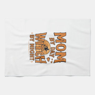 Hexe bei Nacht Mutter bei Tag Halloween-Shirt-Desi Geschirrtuch