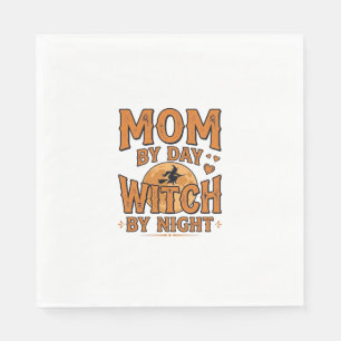 Hexe bei Nacht Mutter bei Tag Halloween-Shirt-Desi Serviette