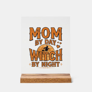 Hexe bei Nacht Muttertags-Shirt-Design_1 Acrylschild