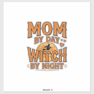 Hexe bei Nacht Muttertags-Shirt-Design_1 Aufkleber