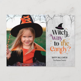 Hexe bis zur Candy Halloween Card Postkarte