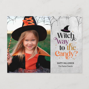 Hexe bis zur Candy Halloween Card Postkarte