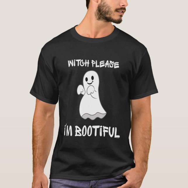 Hexe bitte, ich bin ein bootisches Halloween-Outfi T-Shirt (Vorderseite)