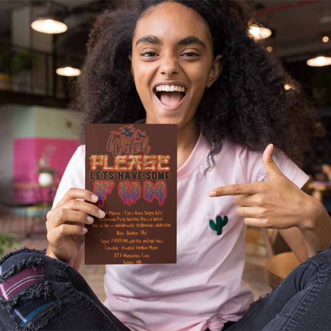 Hexe bitte: Lasst uns Spaß haben! Halloween Einladung (Von Creator hochgeladen)