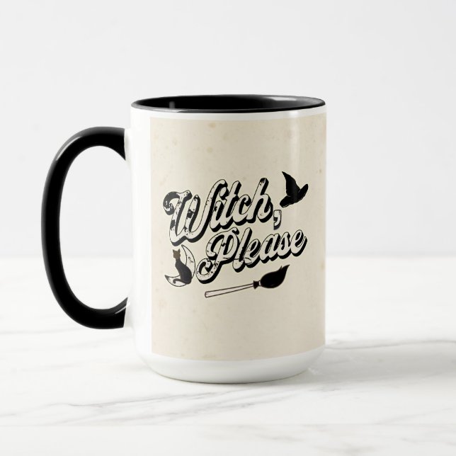 Hexe bitte | Lustiger Halloween-Spruch Tasse (Links)
