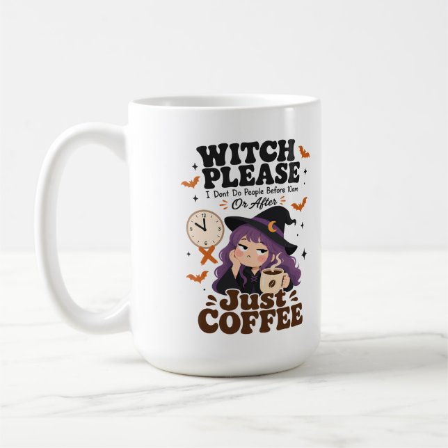 Hexe bitte nur Kaffee große Halloween-Geschenktass Kaffeetasse (Links)