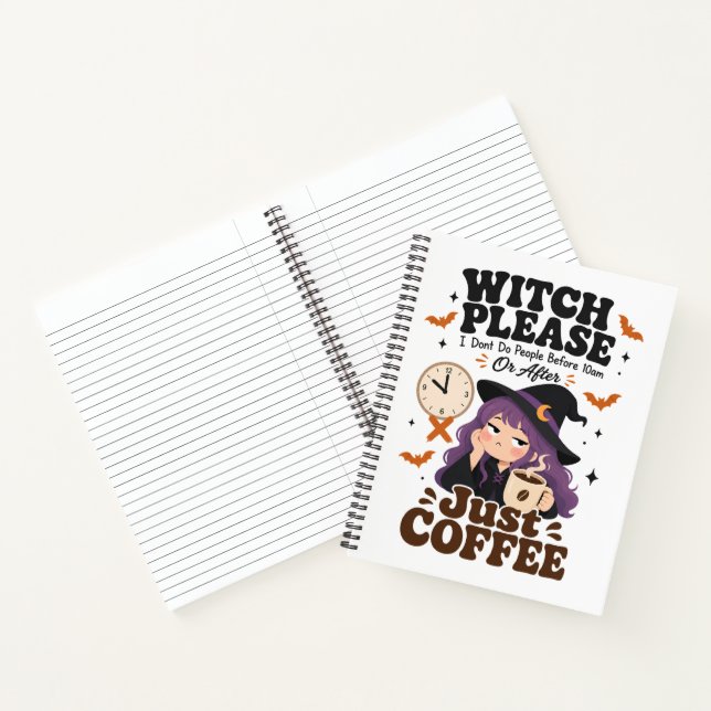 Hexe bitte nur Kaffee Journal Halloween-Geschenk Notizbuch (Innenseite)