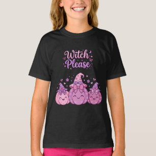Hexe bitte rosa Hexenhut Kürbis Schleife Süßer Her T-Shirt