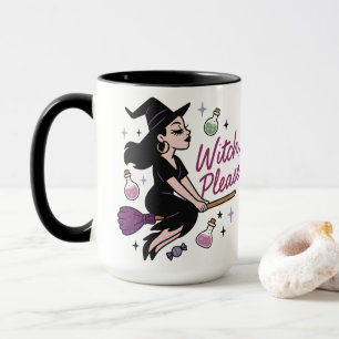 Hexe, bitte sassy moderne Hexenbesen-Design Tasse