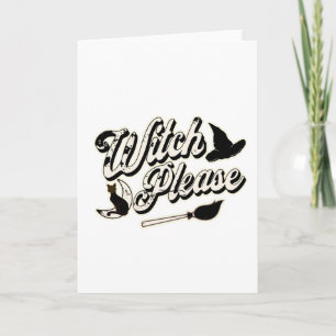 Hexe bitte, Vintag Halloween Funny Karte