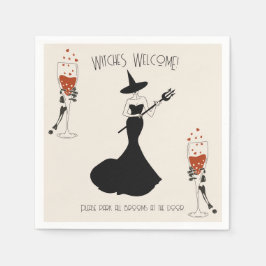 Hexe Bloody Cocktail Hart Skeleton Hand Halloween Serviette