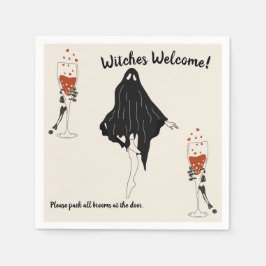 Hexe Bloody Cocktail Hart Skeleton Hand Halloween Serviette