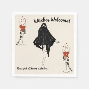 Hexe Bloody Cocktail Hart Skeleton Hand Halloween Serviette