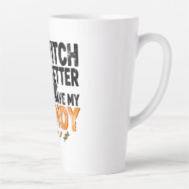 Hexe, bring besser meine Halloween-Süßigkeiten mit Milchtasse