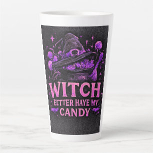 Hexe, bring besser meine rosa Halloween-Süßigkeite Milchtasse