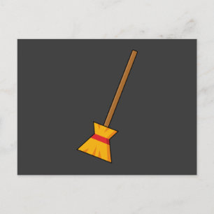 Hexe Broom Feiertagspostkarte