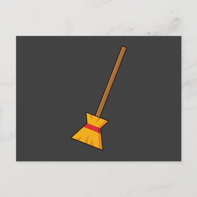 Hexe Broom Feiertagspostkarte (Vorderseite)
