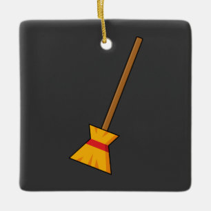 Hexe Broom Keramikornament