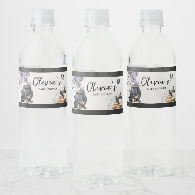 Hexe Cauldron Baby wird Baby-Dusche Wasserflaschenetikett (Flaschen)