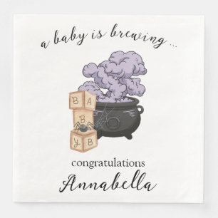 Hexe Cauldron Halloween Babydusche Serviette