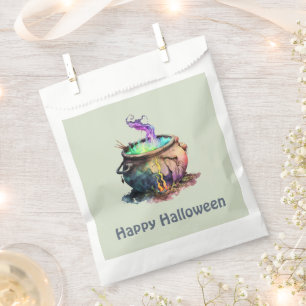 Hexe Cauldron raucht grünes Happy Halloween Geschenktütchen