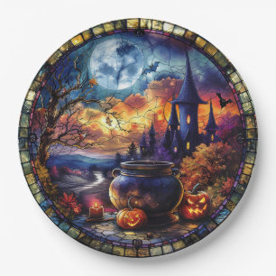 Hexe-Cauldron-verkettetes Glas Pappteller