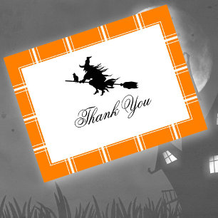 Hexe danke Halloween Orange Postkarte