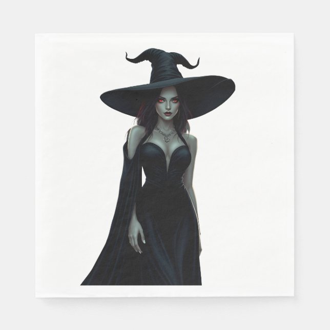 Hexe der Nacht Serviette (Vorderseite)