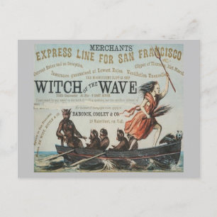 Hexe der Welle Klipper-Segelschiff Postkarte