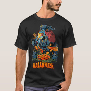 Hexe, die auf Broom Halloween fliegt T-Shirt