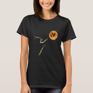 Hexe, die den Mond fängt, Katze Halloween-Kostenü T-Shirt