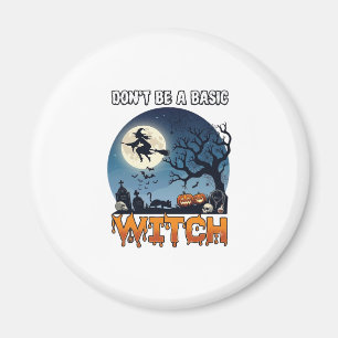 Hexe Don Be Basic Halloween Mondkatze Kürbis_1 Magnet