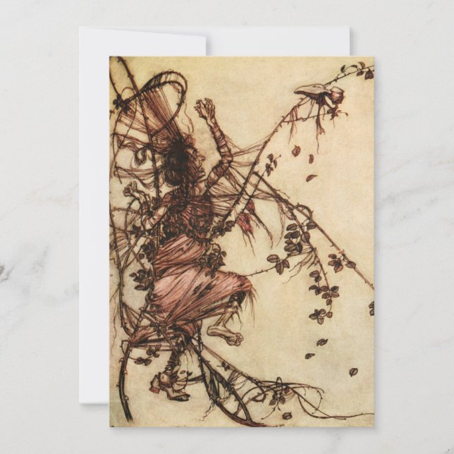 Hexe Entangled in Thorns von Arthur Rackham Einladung (Vorderseite)