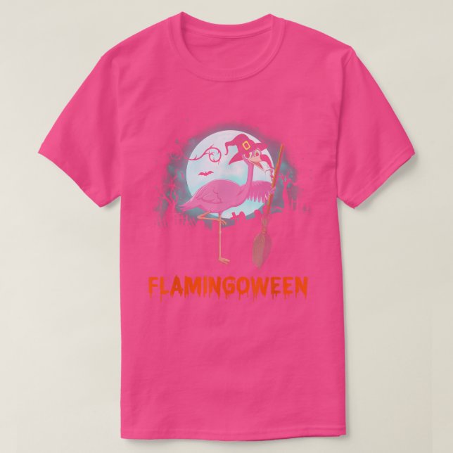 Hexe Flamingoween Flamingo Halloween Graveyard Ma T-Shirt (Design vorne)